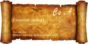 Csorba Antal névjegykártya